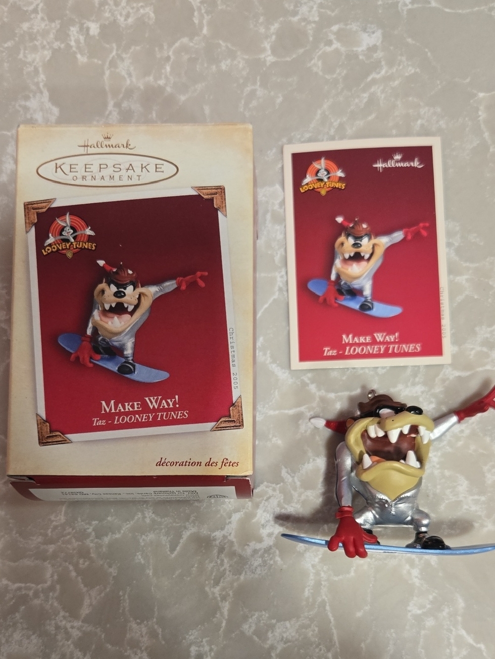 Hallmark Taz Looney Tunes Ornament - Red, Blue, Silver